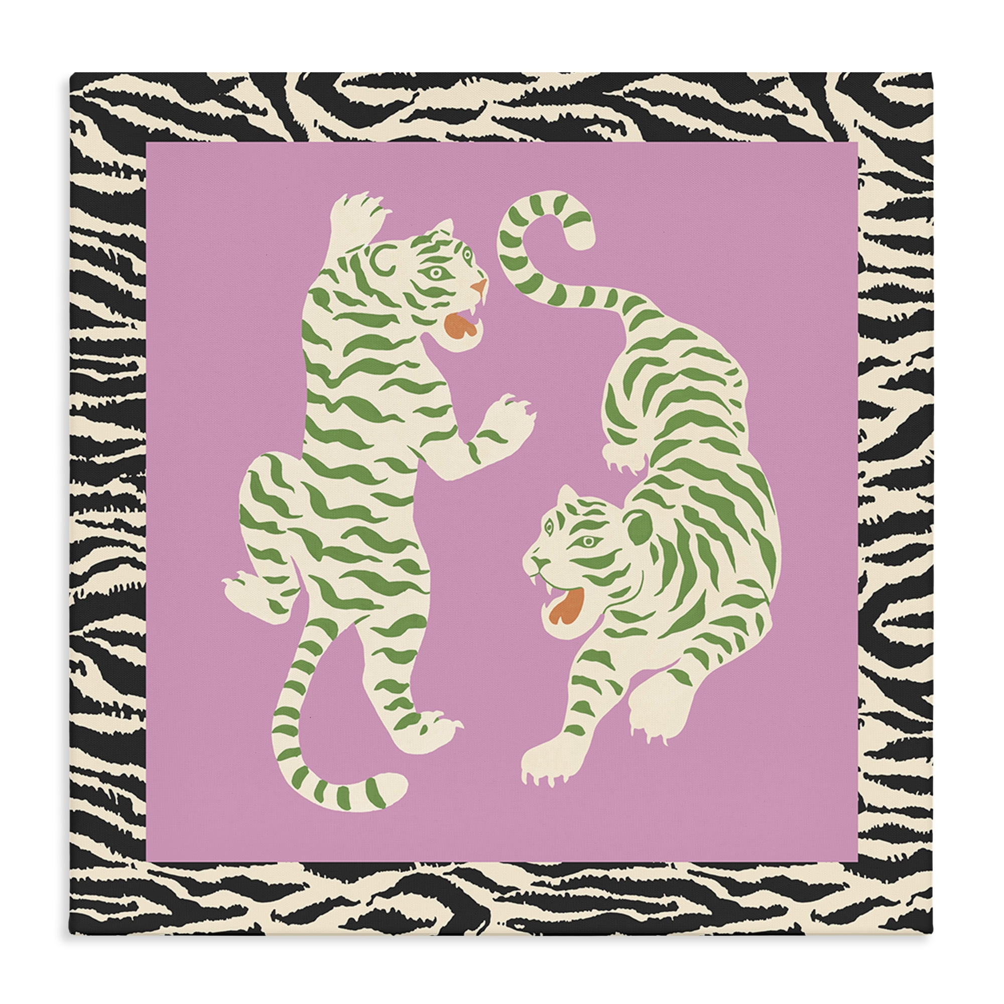 Stupell Industries Purple & Green Twin Tigers Canvas Wall Art, design by Karolina Sato
