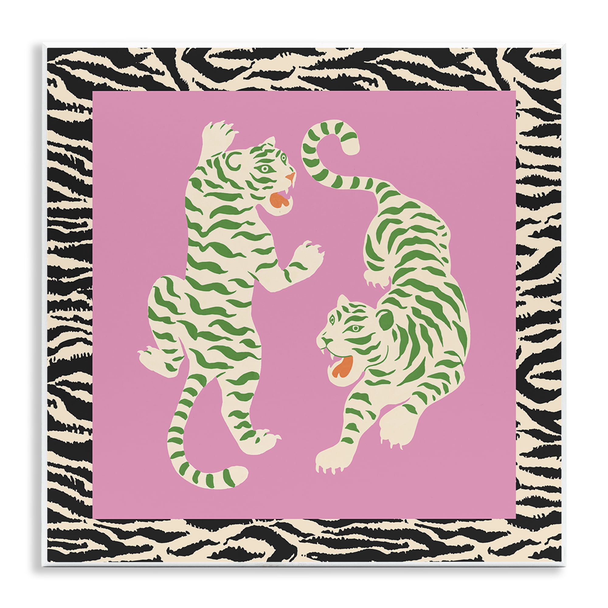 Stupell Industries Purple & Green Twin Tigers Wall Plaque Art, design by Karolina Sato