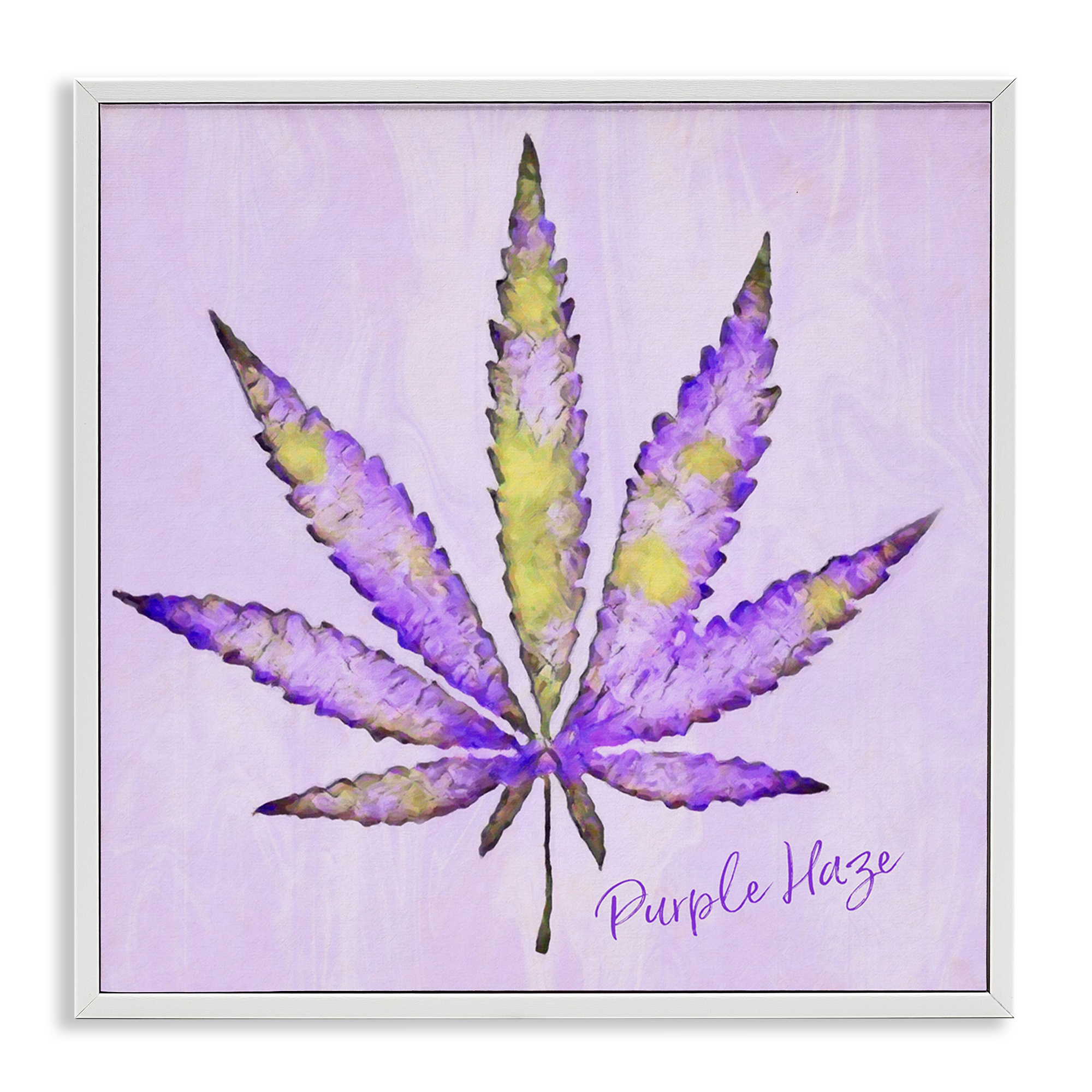 Stupell Industries Purple Haze Plant Leaf Plants & Flowers Painting White Framed Art Print Wall Art, 24 x 24