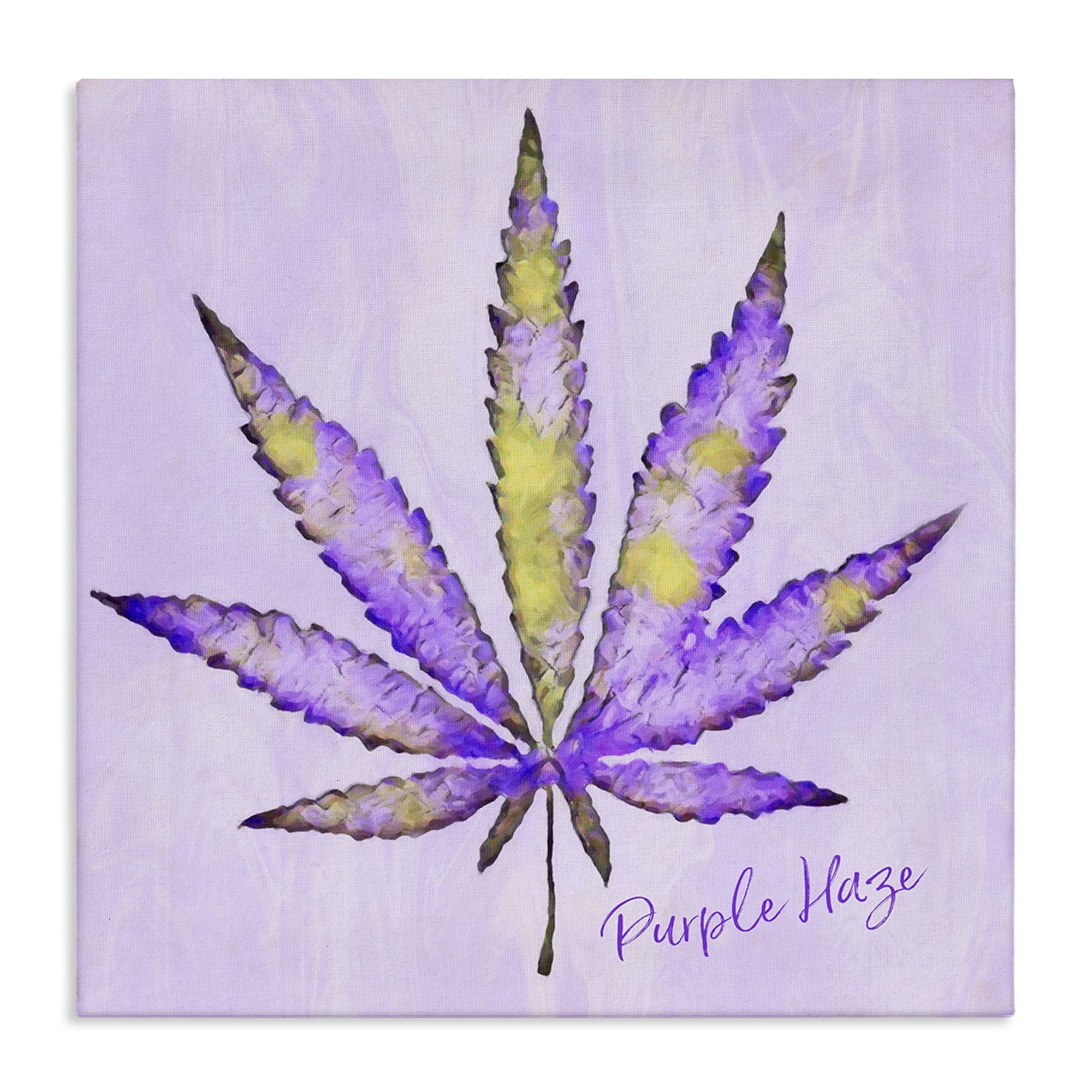Stupell Industries Purple Haze Plant Leaf Plants & Flowers Painting Wrapped Canvas Art Print Wall Art, 36 x 36