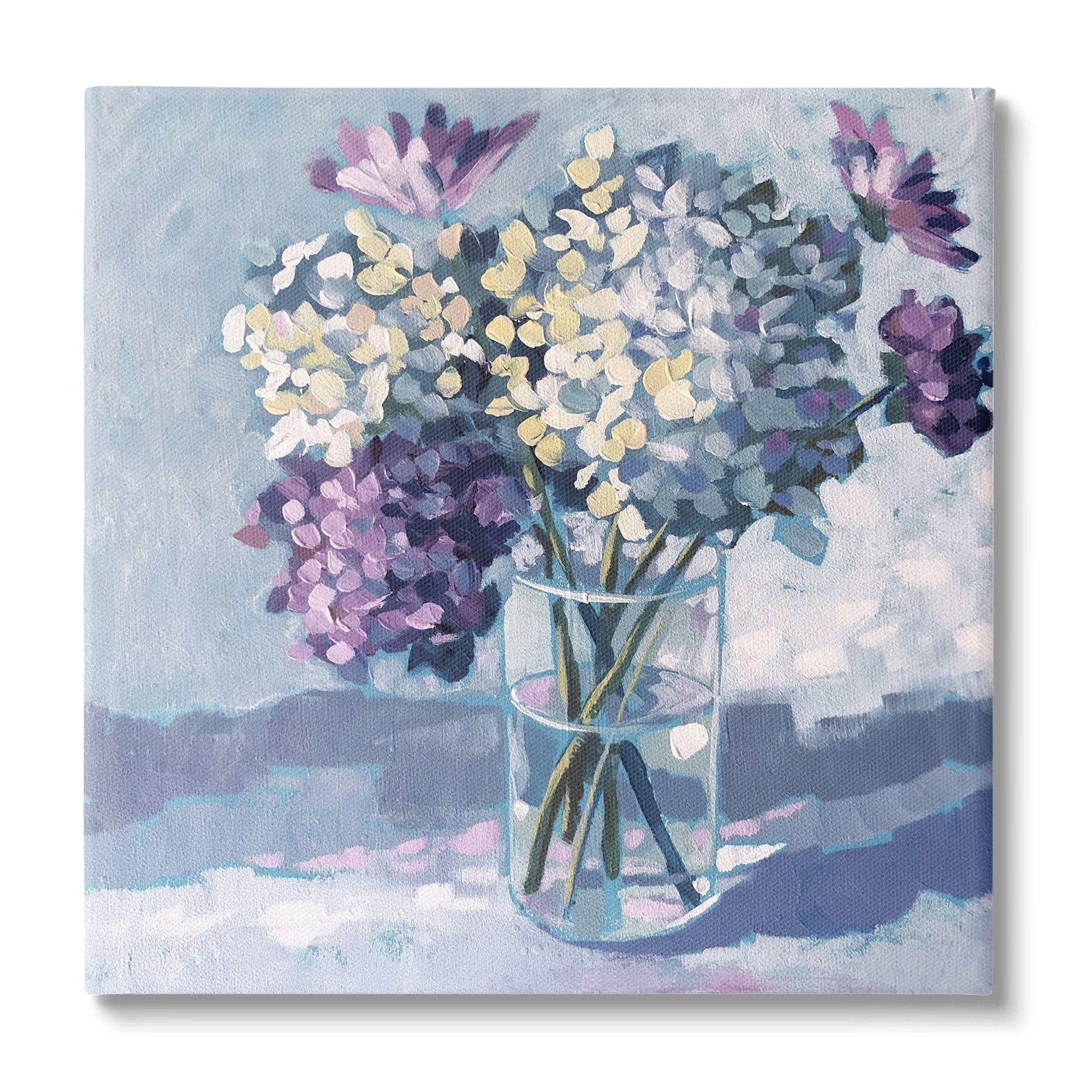 Stupell Industries Purple Hydrangea Flower Bouquet Layered Blossoms Arrangement Canvas Wall Art, 24 x 24, Design by Sue Riger