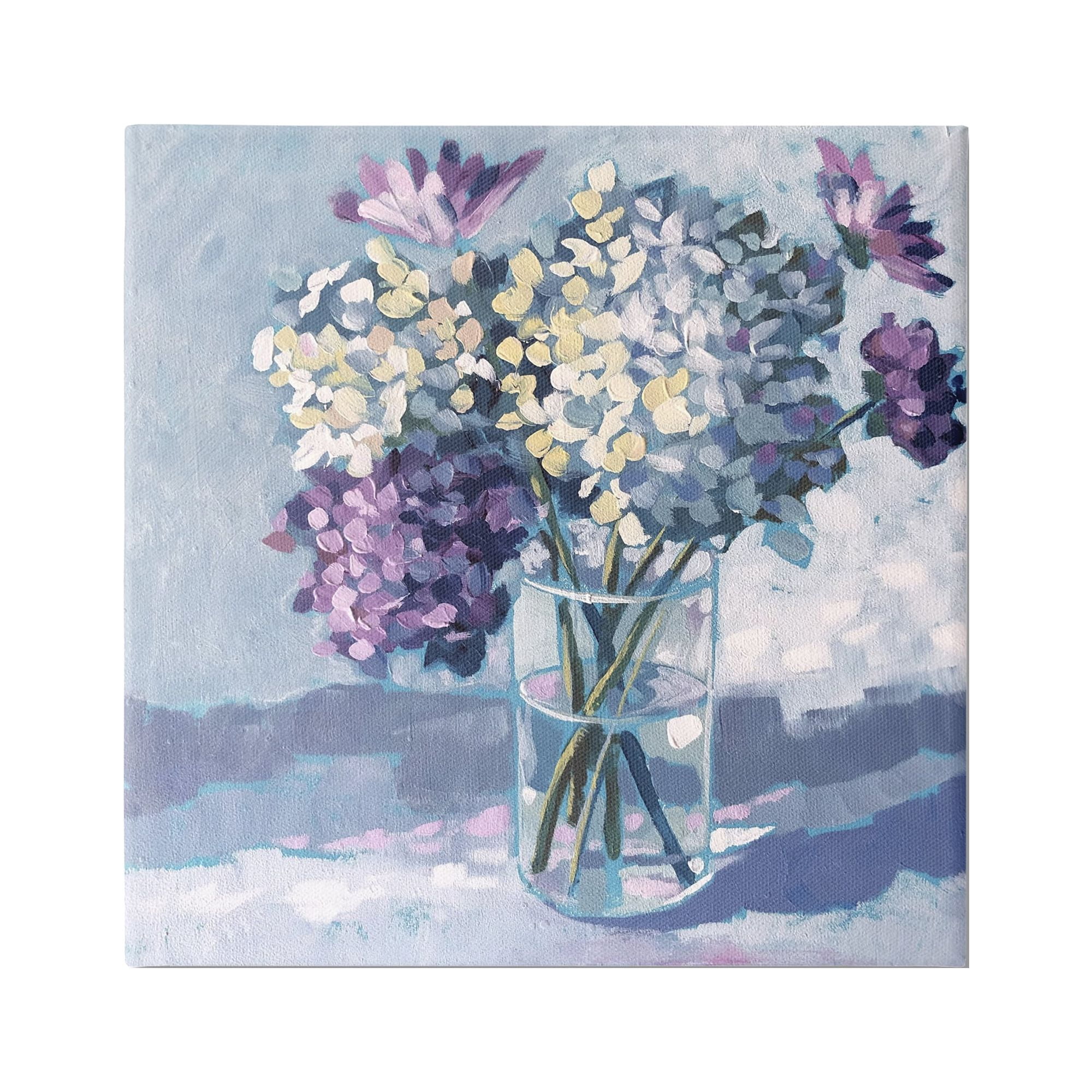 Stupell Industries Purple Hydrangea Flower Bouquet Layered Blossoms Arrangement Canvas Wall Art, 36 x 36, Design by Sue Riger