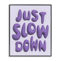 Stupell Industries Purple Just Slow Down Text & Numbers Painting Black Framed Art Print Wall Art, 11 x 14