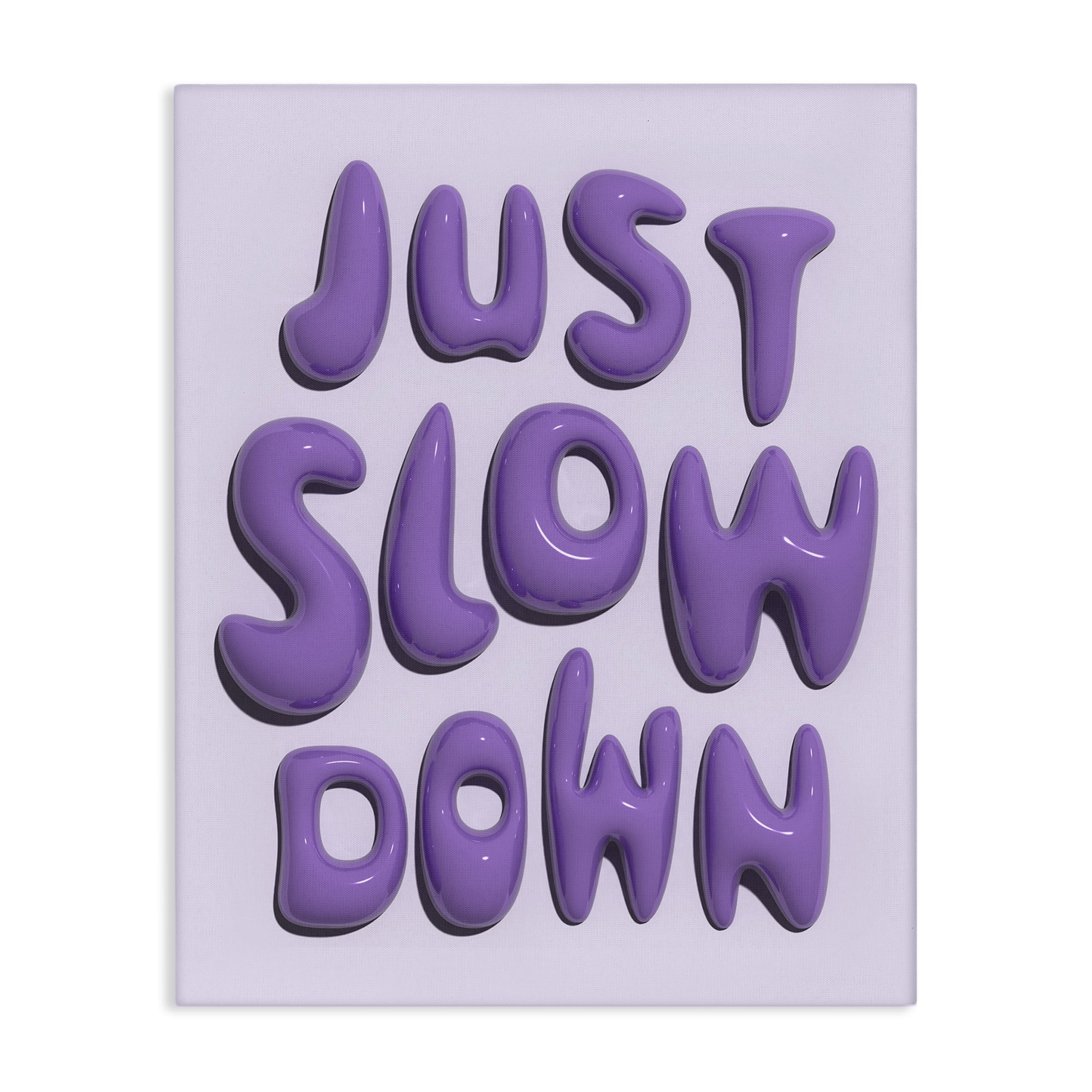 Stupell Industries Purple Just Slow Down Text & Numbers Painting Wrapped Canvas Art Print Wall Art, 16 x 20