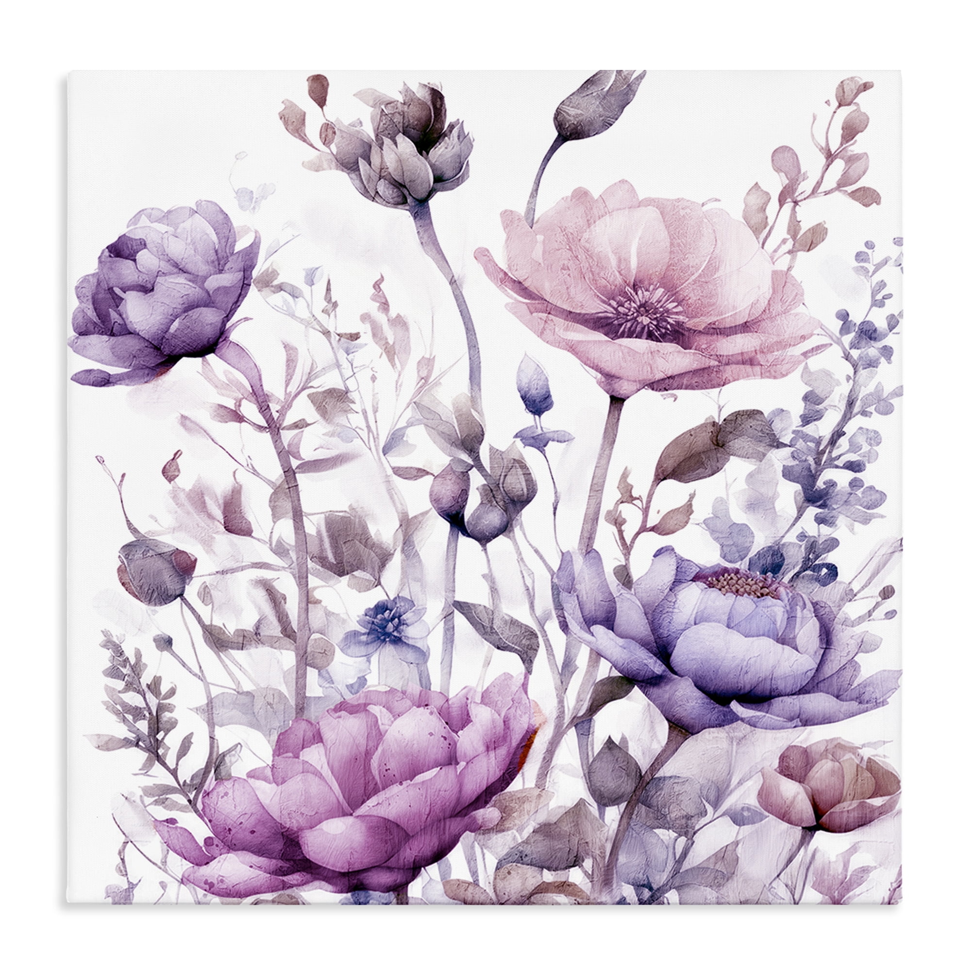 Stupell Industries Purple & Pink Florals Canvas Wall Art, design by Kim Lewis