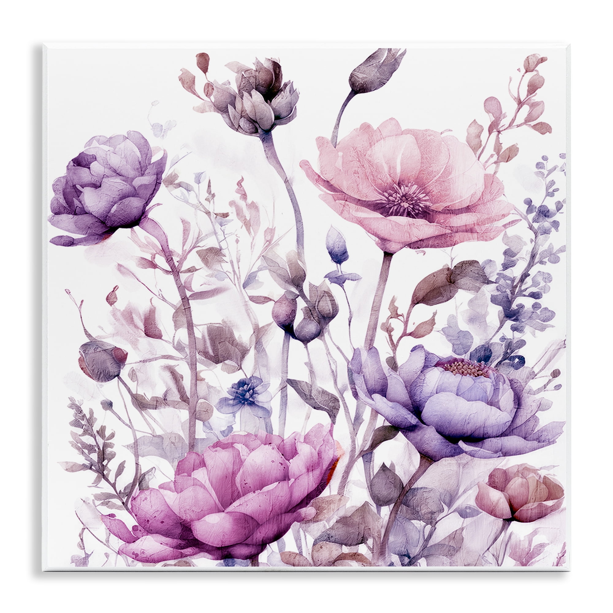 Stupell Industries Purple & Pink Florals Wall Plaque Art, design by Kim Lewis