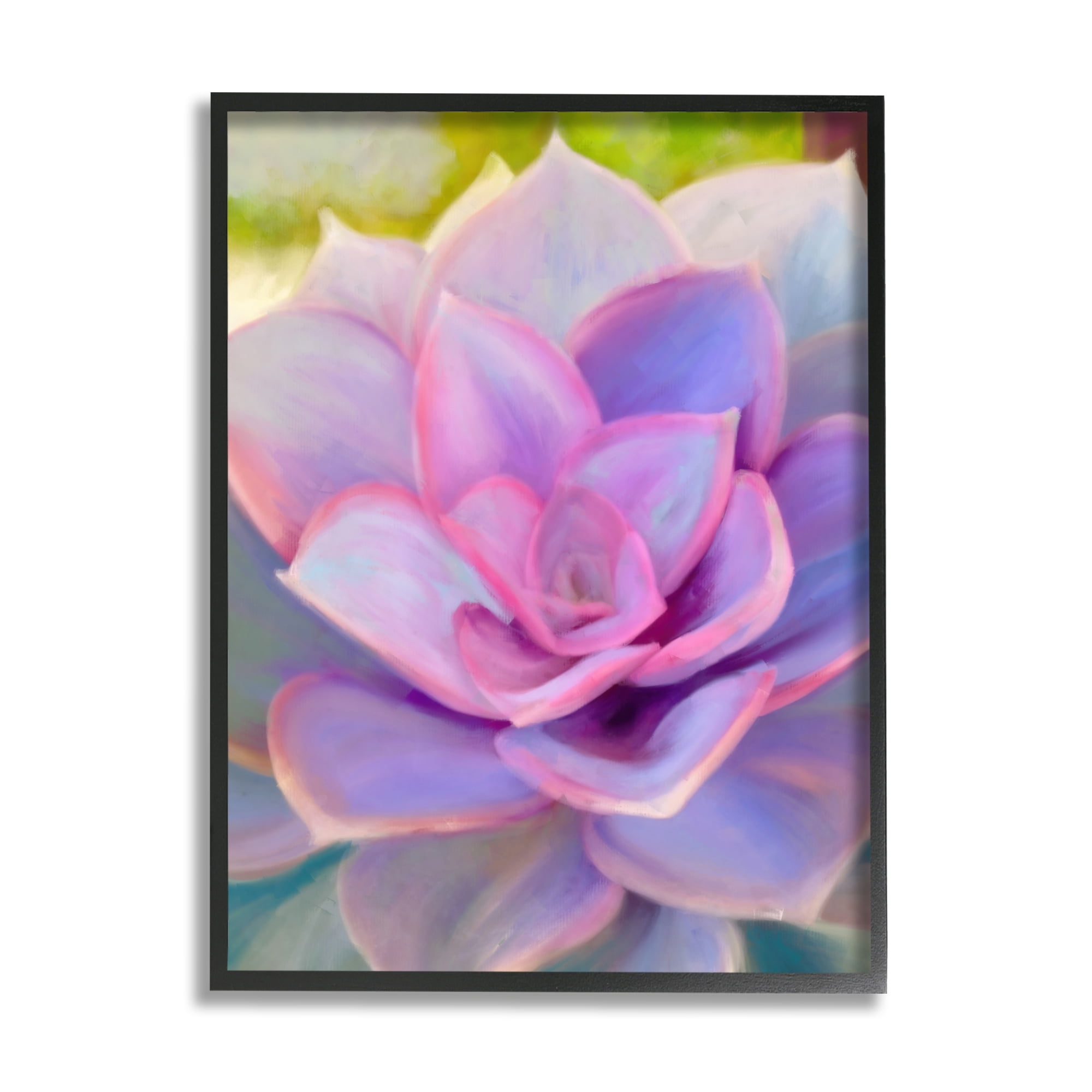 Stupell Industries Purple Plant Leaves Botanical & Floral Painting Black Framed Art Print Wall Art, 16 x 20