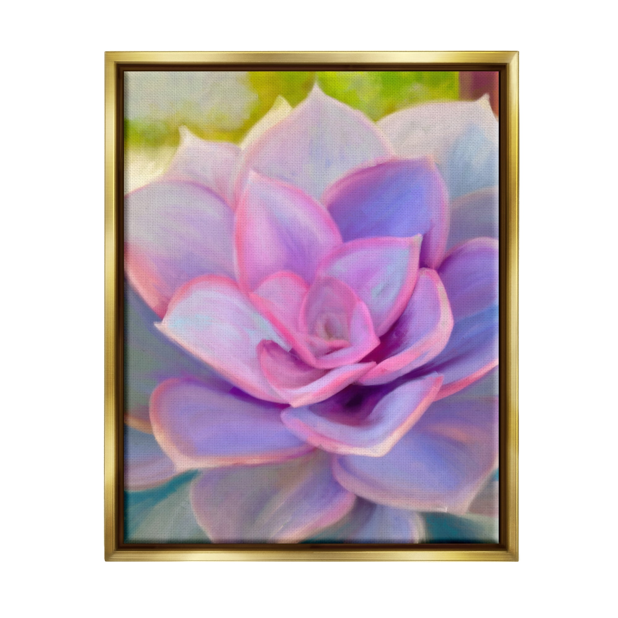Stupell Industries Purple Plant Leaves Botanical & Floral Painting Gold Floater Framed Art Print Wall Art, 25 x 31