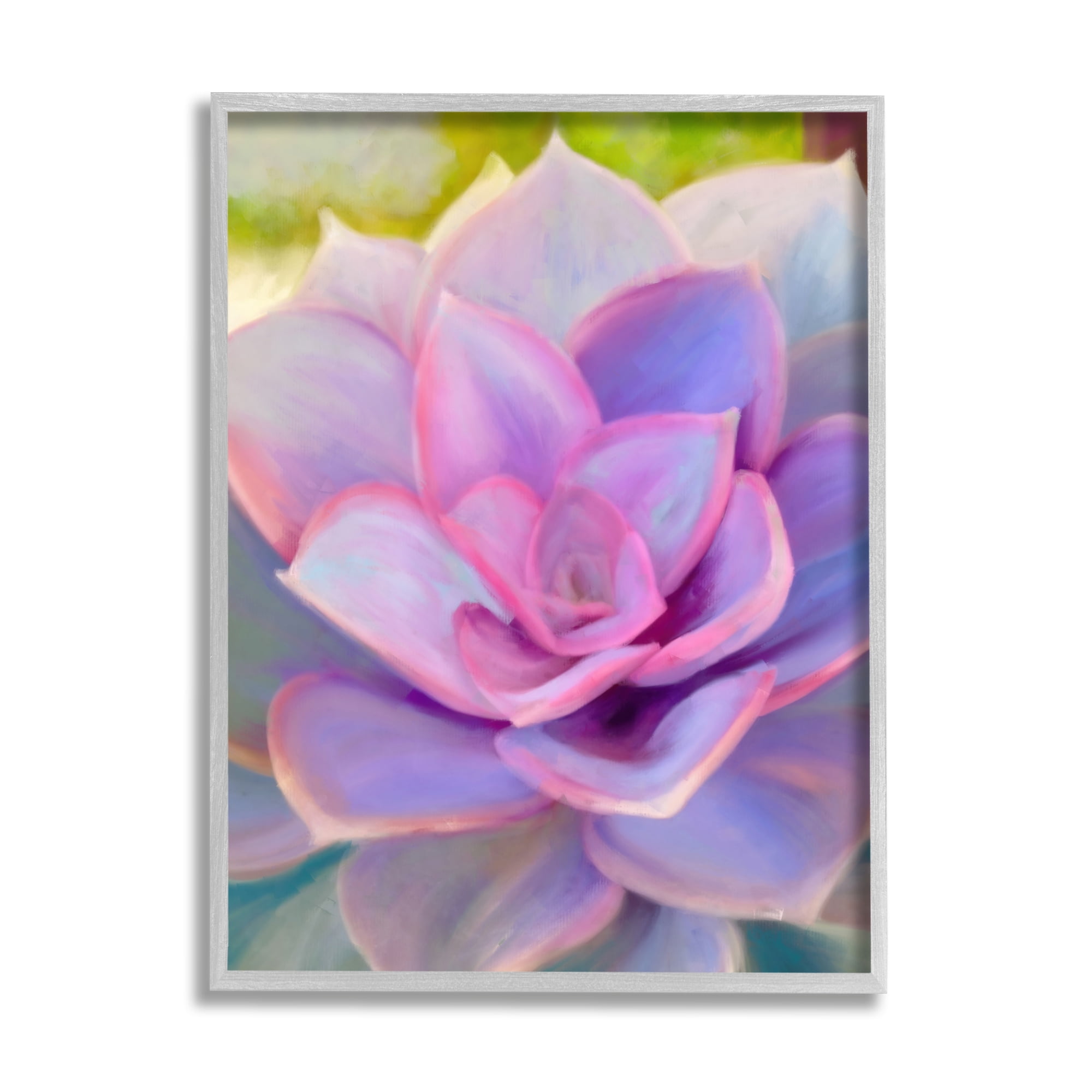 Stupell Industries Purple Plant Leaves Botanical & Floral Painting Gray Framed Art Print Wall Art, 16 x 20
