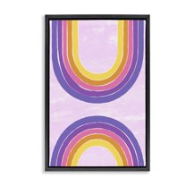 Stupell Industries Purple Rainbow Arches Landscape Painting Black Floater Framed Art Print Wall Art, 17 x 25