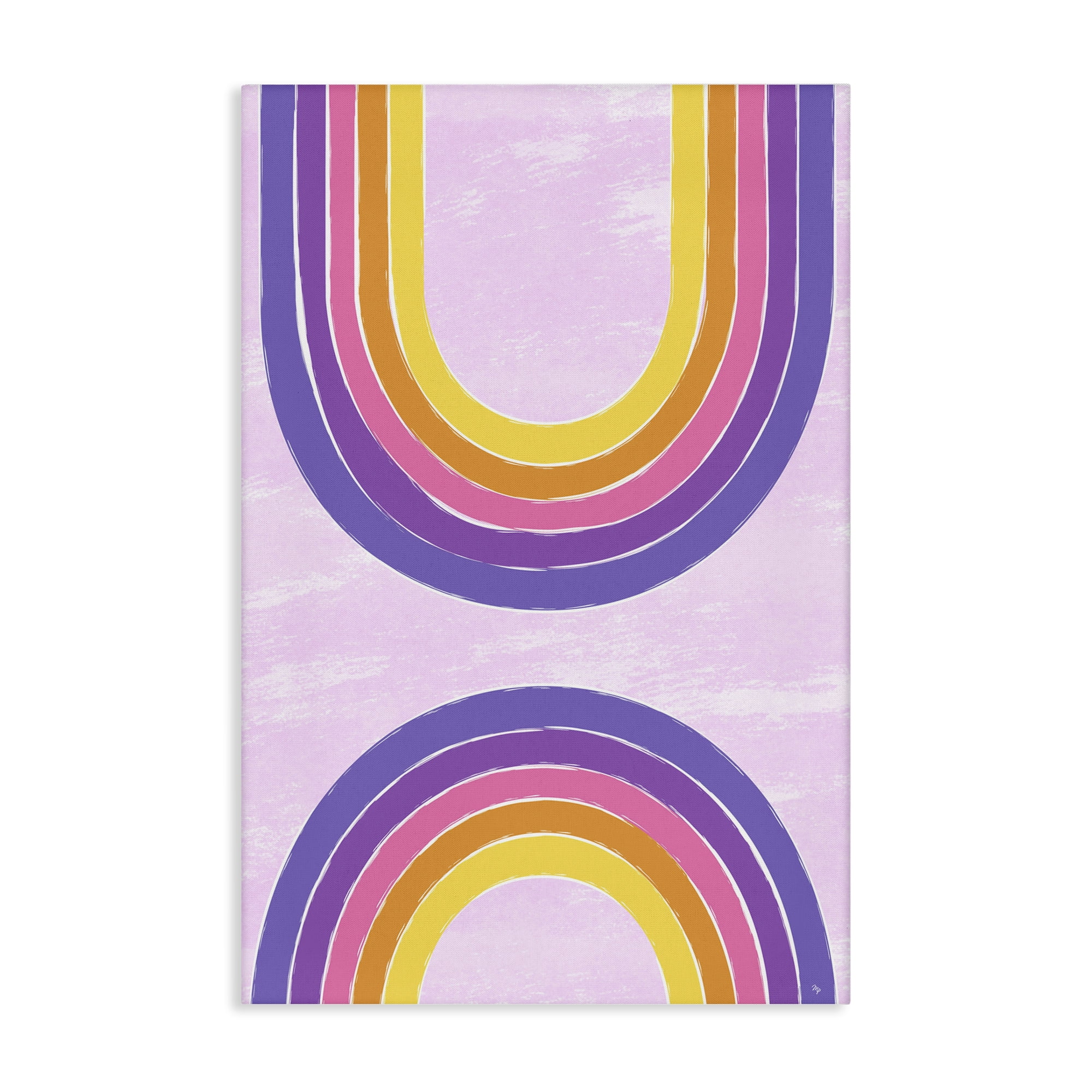 Stupell Industries Purple Rainbow Arches Landscape Painting Gallery Wrapped Canvas Art Print Wall Art, 30 x 45