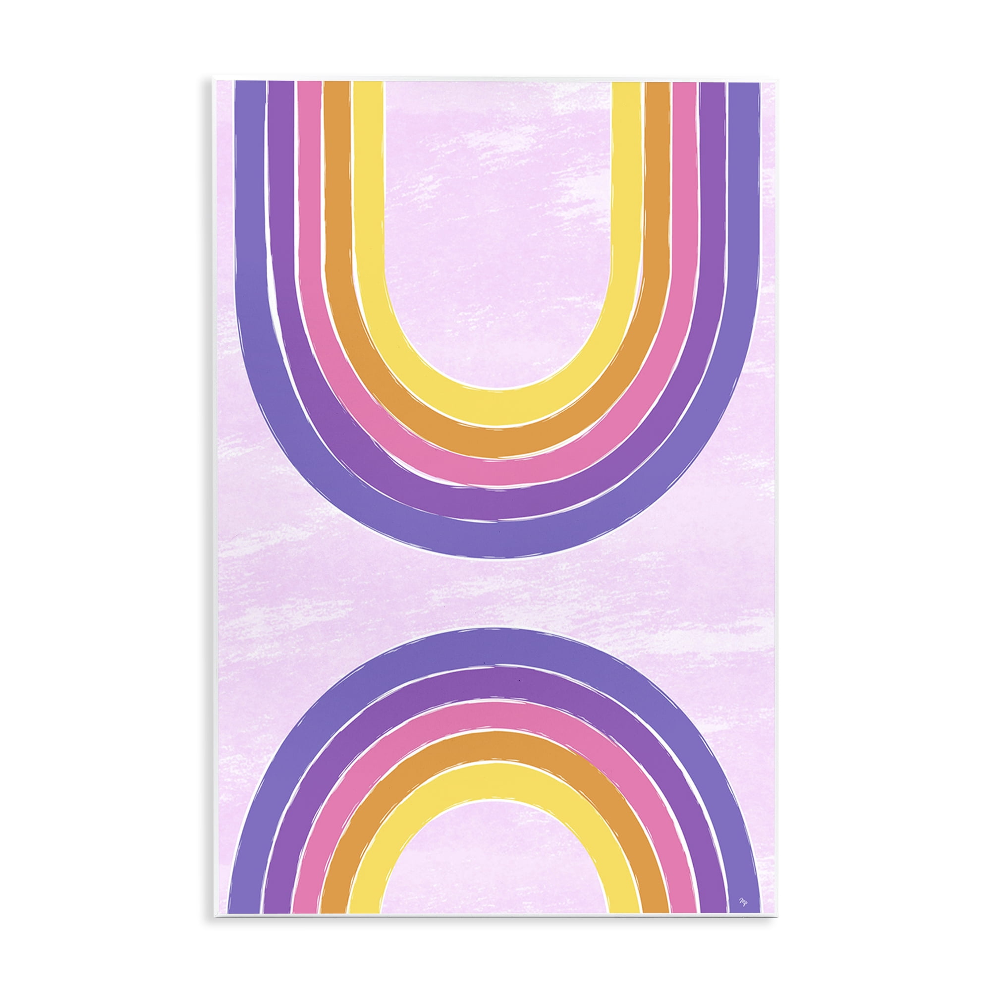 Stupell Industries Purple Rainbow Arches Landscape Painting Unframed Art Print Wall Art, 13 x 19