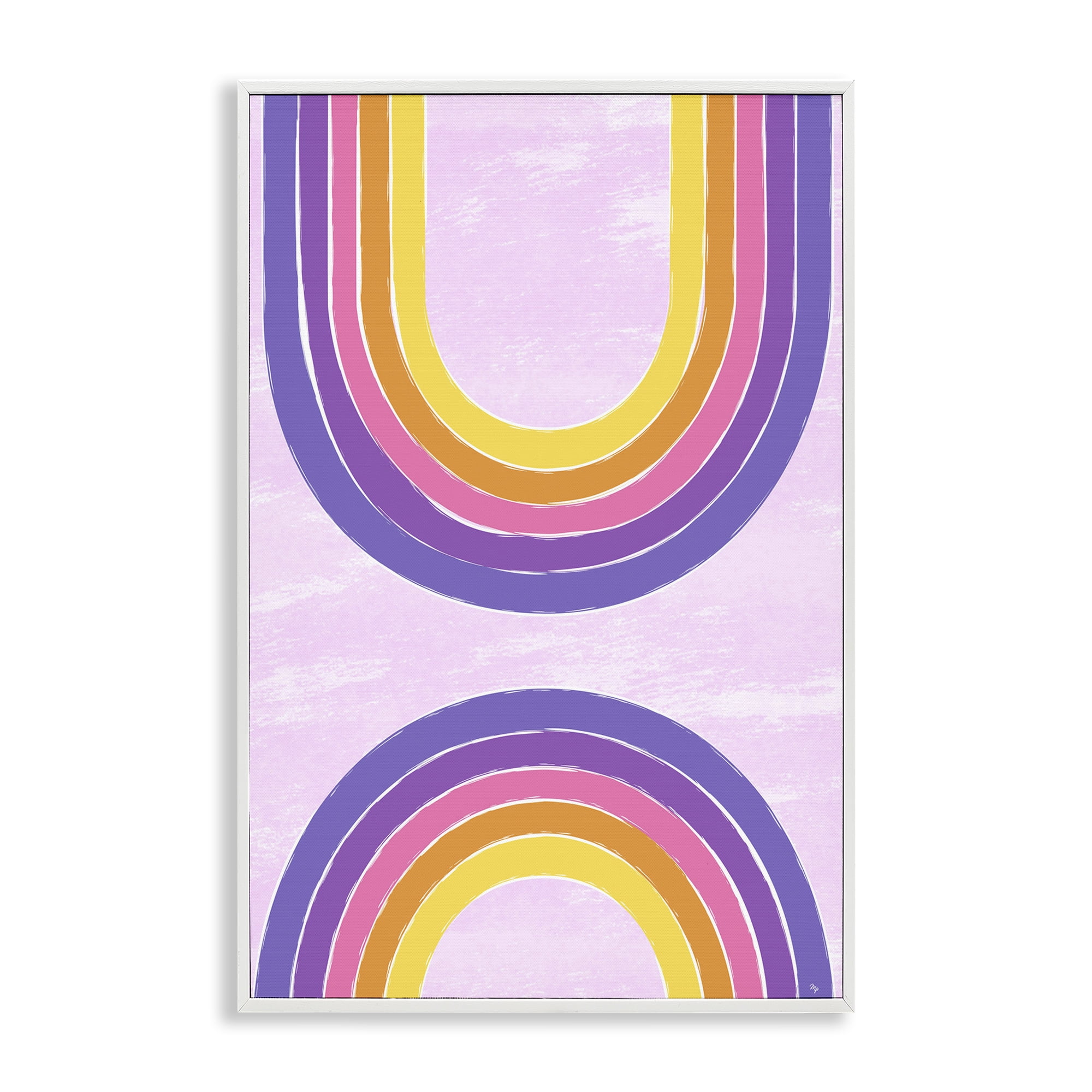 Stupell Industries Purple Rainbow Arches Landscape Painting White Framed Art Print Wall Art, 12 x 18