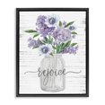 thumbnail image 1 of Stupell Industries Purple Rejoice Bouquet Religious Painting Black Floater Framed Canvas Art Print Wall Art, 17 x 21, 1 of 10