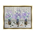 thumbnail image 1 of Stupell Industries Purple Rose Bouquet Trio Scattered Rustic Rocks Graphic Art Metallic Gold Floating Framed Canvas Print Wall Art, Design by Ziwei Li, 1 of 9