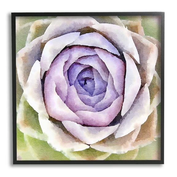 Stupell Industries Purple Succulent Petals Blooming Botanical & Floral Painting Black Framed Art Print Wall Art