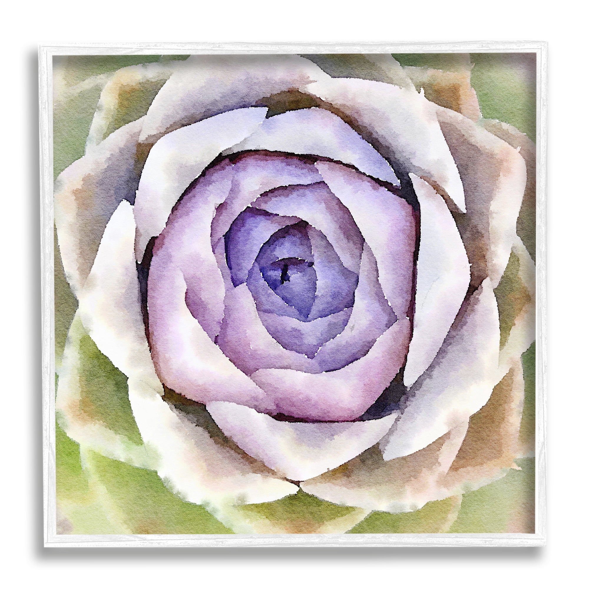 Stupell Industries Purple Succulent Petals Blooming Botanical & Floral Painting White Framed Art Print Wall Art