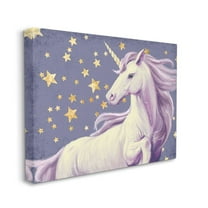 Stupell Industries Purple Unicorn in Starry Night Sky Space Fantasy Canvas Wall Art Design by Ziwei Li, 36" x 48"