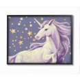 thumbnail image 1 of Stupell Industries Purple Unicorn in Starry Night Sky Space Fantasy Framed Wall Art Design by Ziwei Li, 16" x 20", Black Framed, 1 of 7