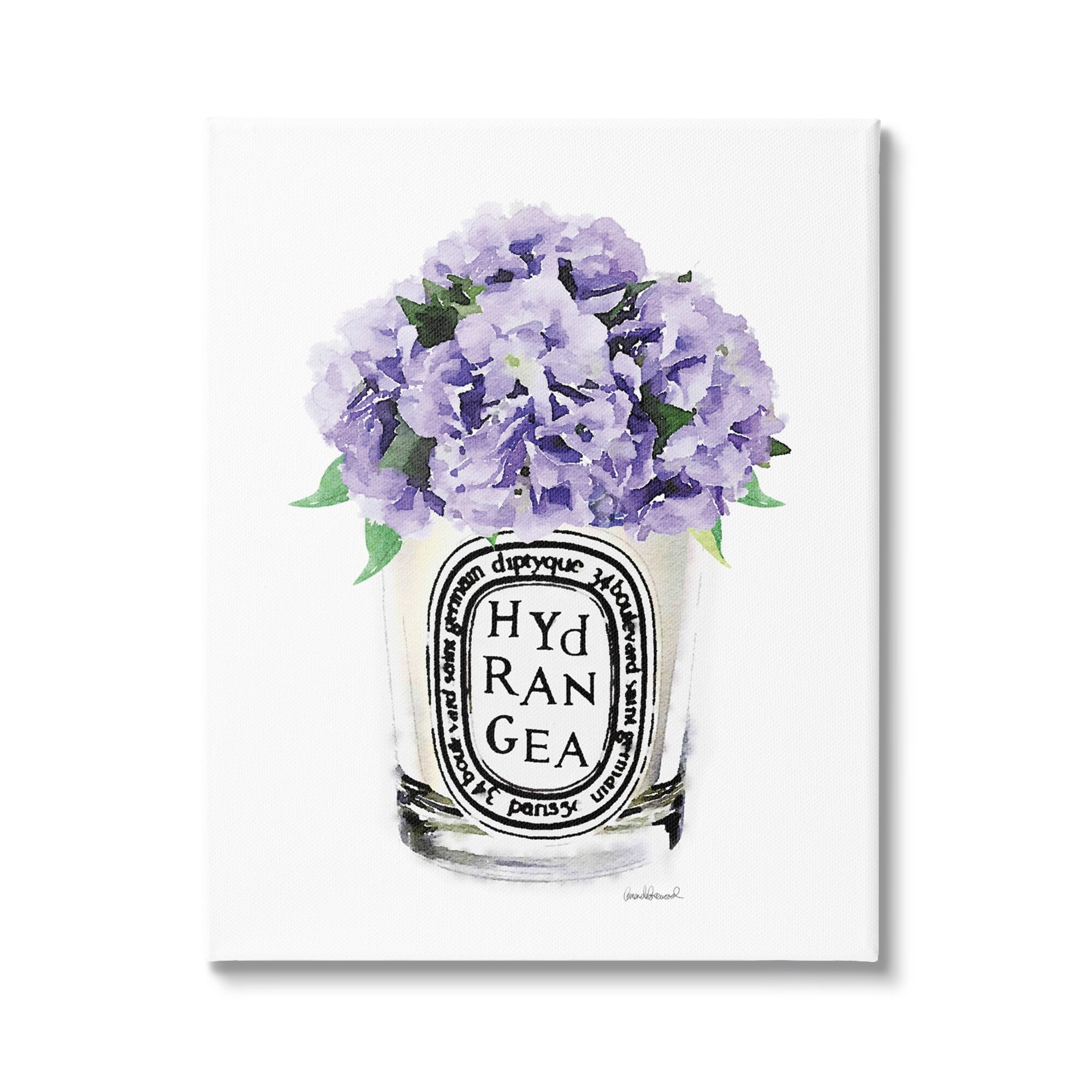 Stupell Industries Purple Watercolor Detail Hydrangea Flower Text Design Canvas Wall Art, 16 x 20, Design by Amanda Greenwood