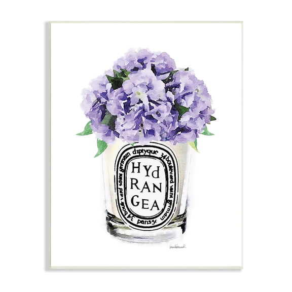 Stupell Industries Purple Watercolor Detail Hydrangea Flower Text Design Wood Wall Art, 10 x 15, Design by Amanda Greenwood