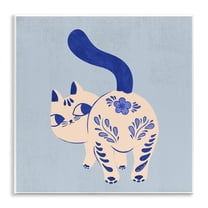Stupell Industries Purrcelin Patterned Cat Animals Painting Unframed Art Print Wall Art, 12 x 12