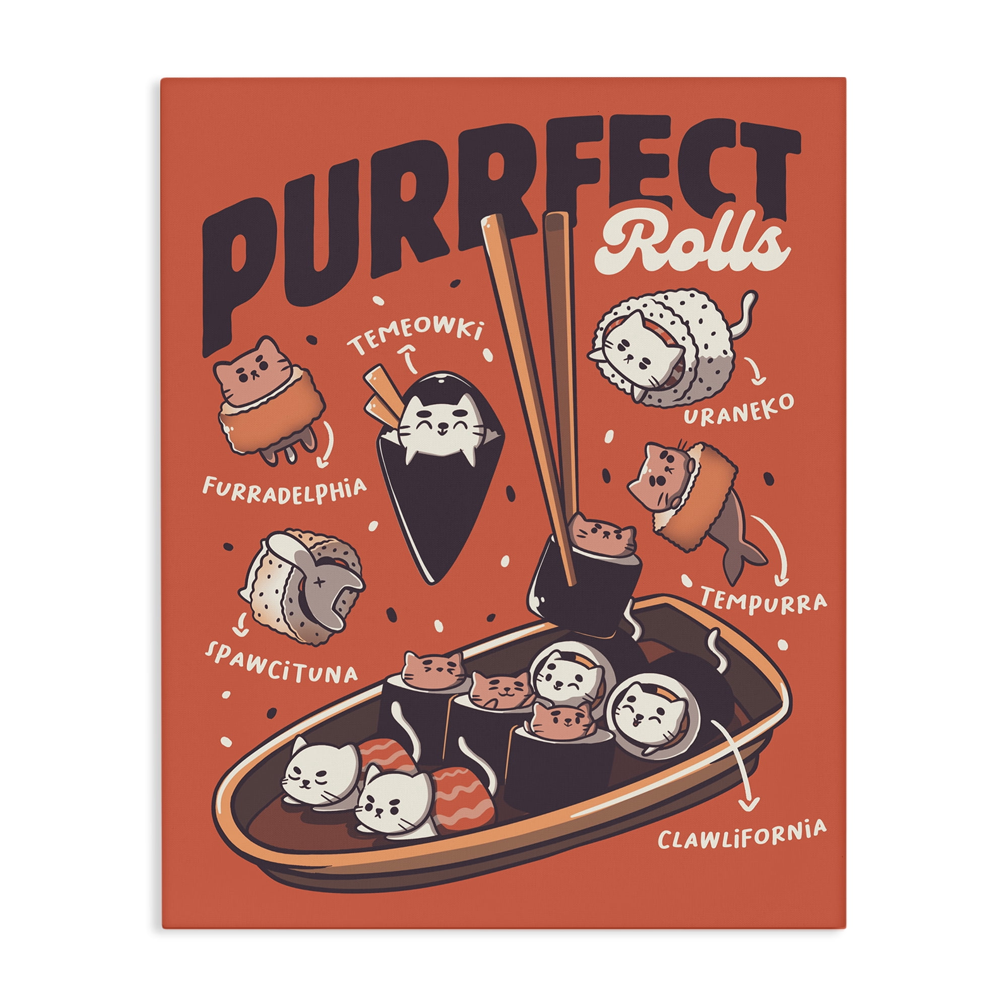 Stupell Industries Purrfect Rolls Sushi Cats Canvas Wall Art, design by Tobe Fonseca