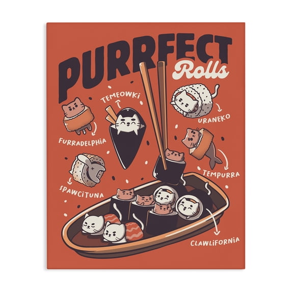 Stupell Industries Modern Purrfect Rolls Sushi Cats Canvas Art, 24 x 30, by Tobe Fonseca