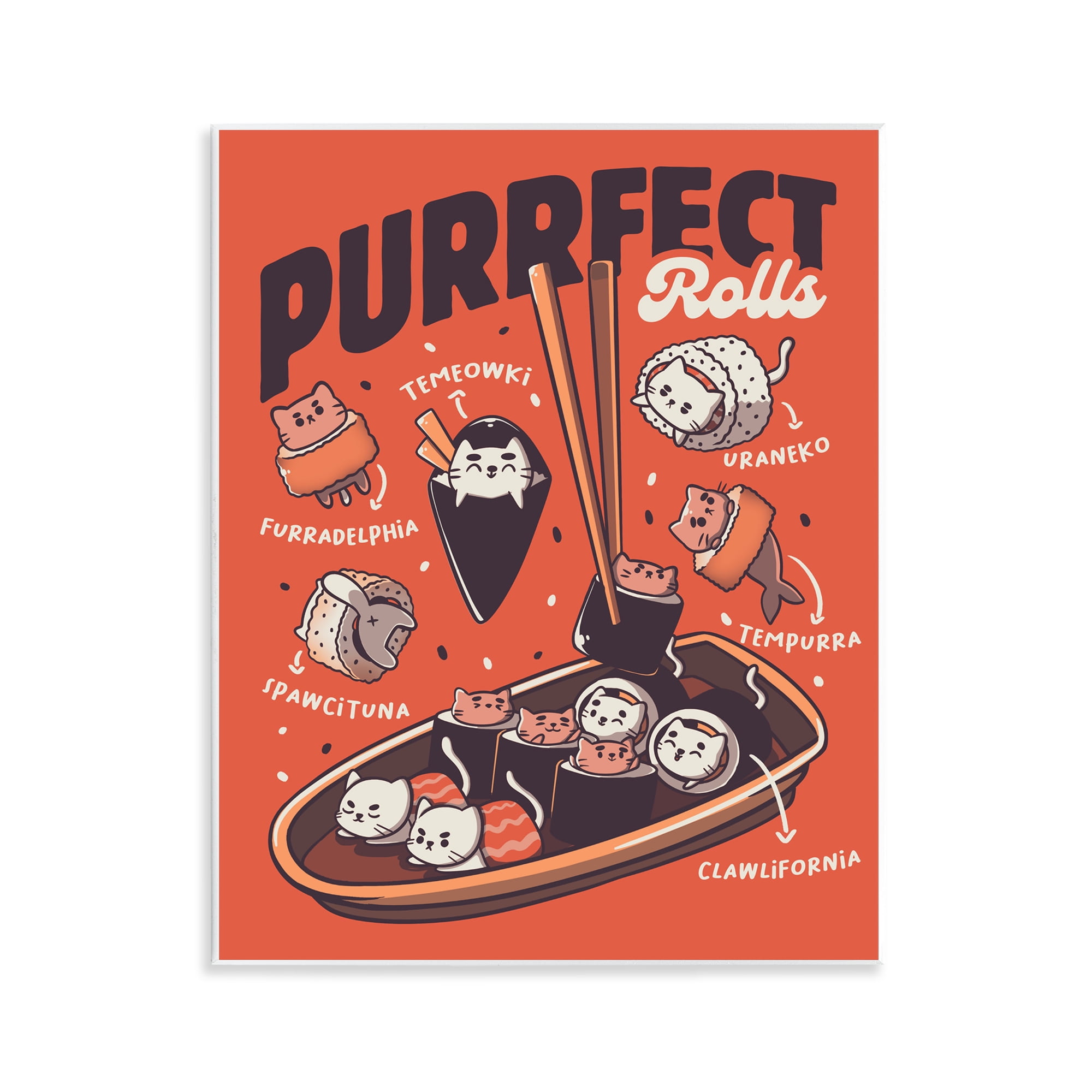 Stupell Industries Purrfect Rolls Sushi Cats Wall Plaque Art, design by Tobe Fonseca