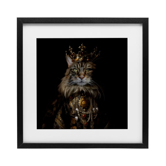 Stupell Industries Purrfectly Proper Cat Black Framed Print Under Glass design by Kelley Parker, 16 x 16