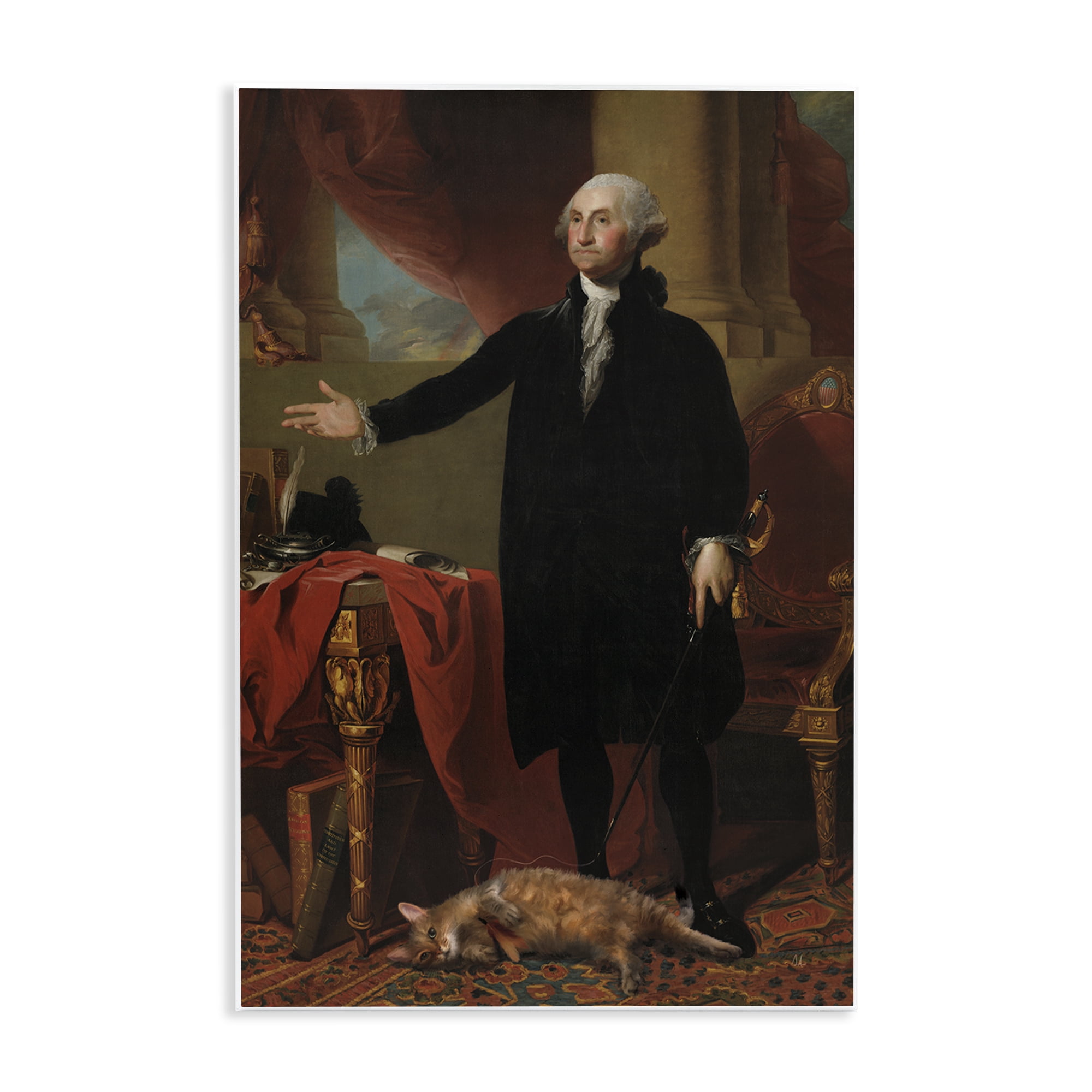 Stupell Industries Purrsuit Of Liberty Historical Cat Wall Plaque Art, design by Sarah Adams
