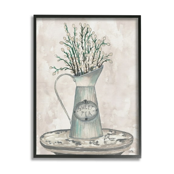 Stupell Industries Pussy Willow Botanicals Sweet Tea Country Jar Painting, 24 x 30, Design by Elizabeth Medley