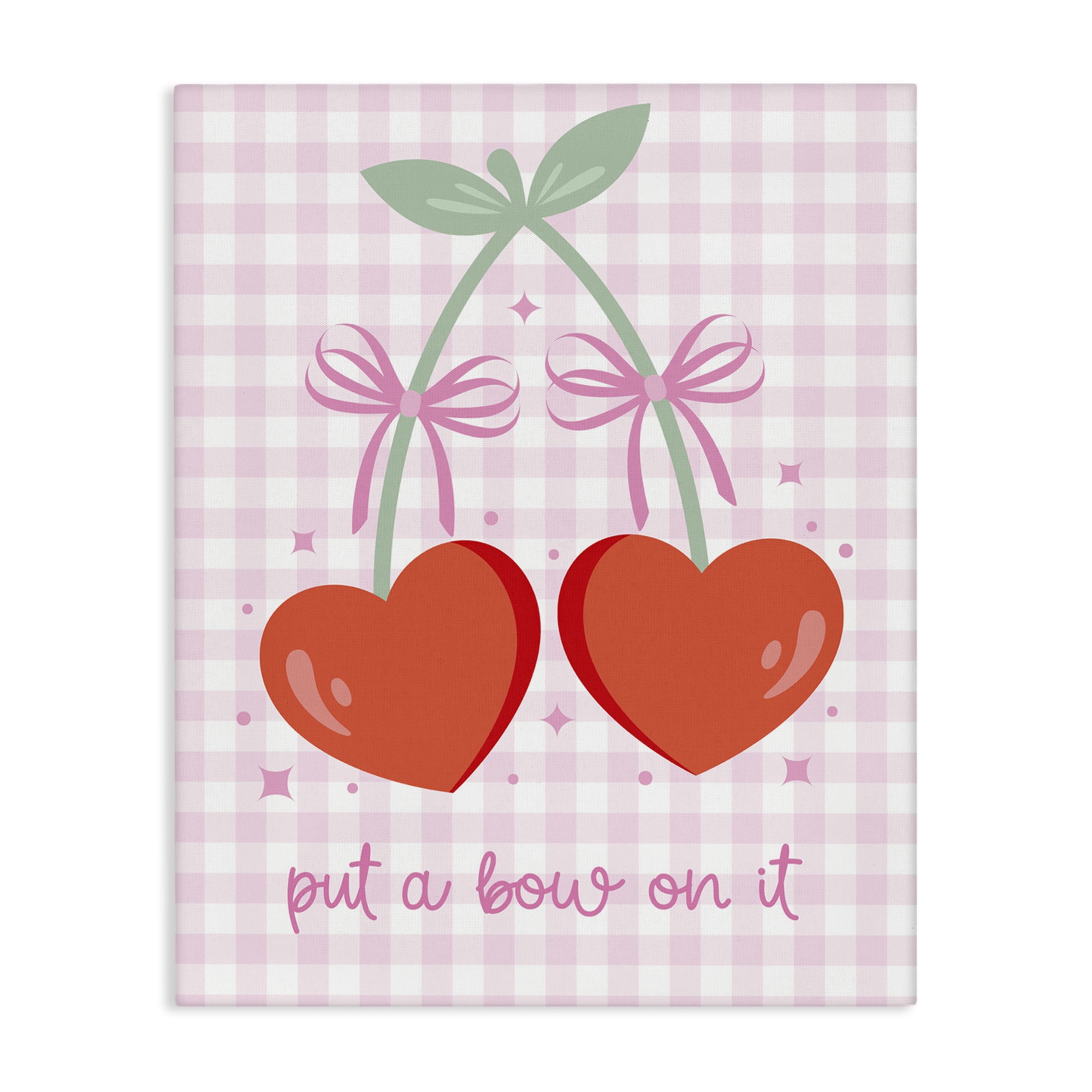 Stupell Industries Put A Bow On It Cherries Food & Beverage Painting Wrapped Canvas Art Print Wall Art, 30 x 40