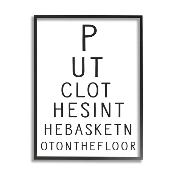 Stupell Industries Put Clothes In Basket Laundry Eye Chart Humor,16 x 20,Designed by Lettered and Lined