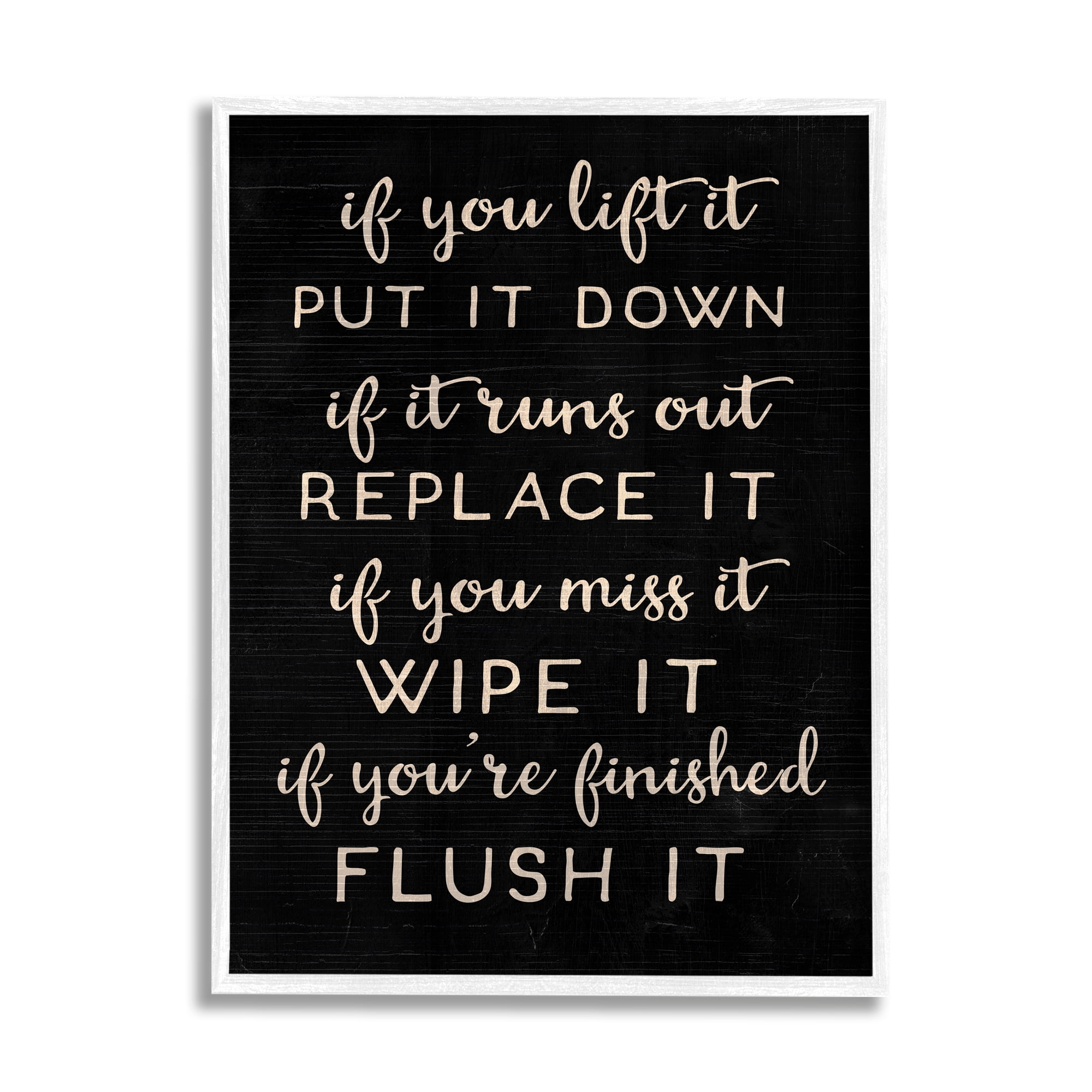 Stupell Industries Put It Down Bathroom Family Wood Texture Word Design, 16 x 20,Design by Daphne Polselli