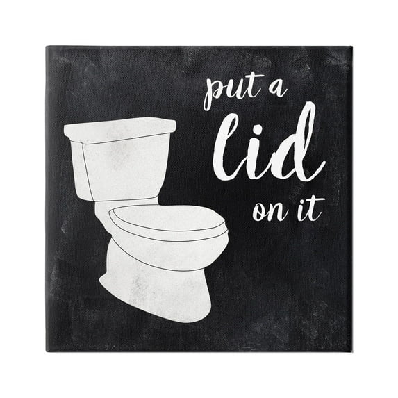 Stupell Industries Put Lid On It Humorous Bathroom Toilet Phrase Graphic Art Gallery Wrapped Canvas Print Wall Art, Design by CAD Designs