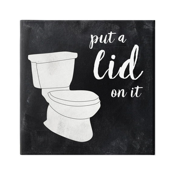 Stupell Industries Put Lid On It Humorous Bathroom Toilet Phrase Graphic Art Gallery Wrapped Canvas Print Wall Art, Design by CAD Designs