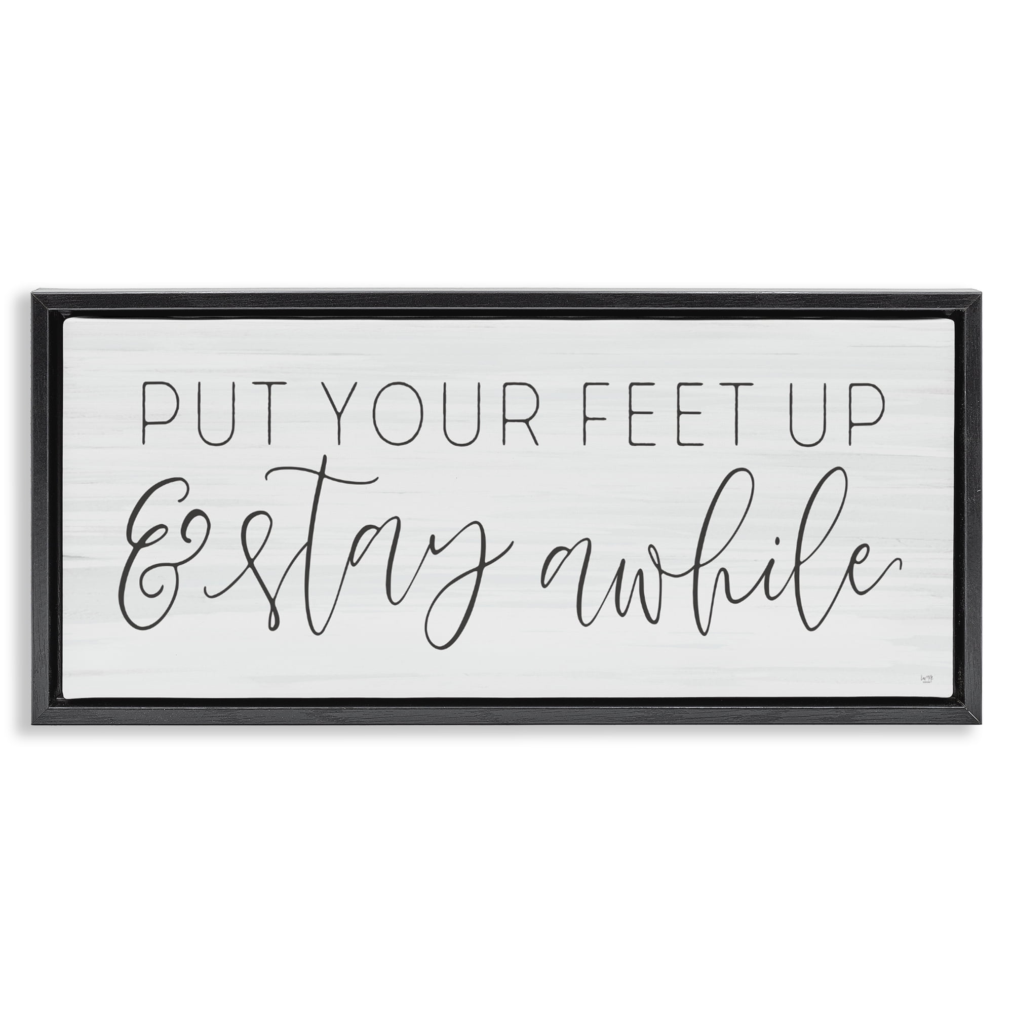 Stupell Industries Put Your Feet Up Black Framed Floater Canvas Wall Art, design by Lux + Me Designs