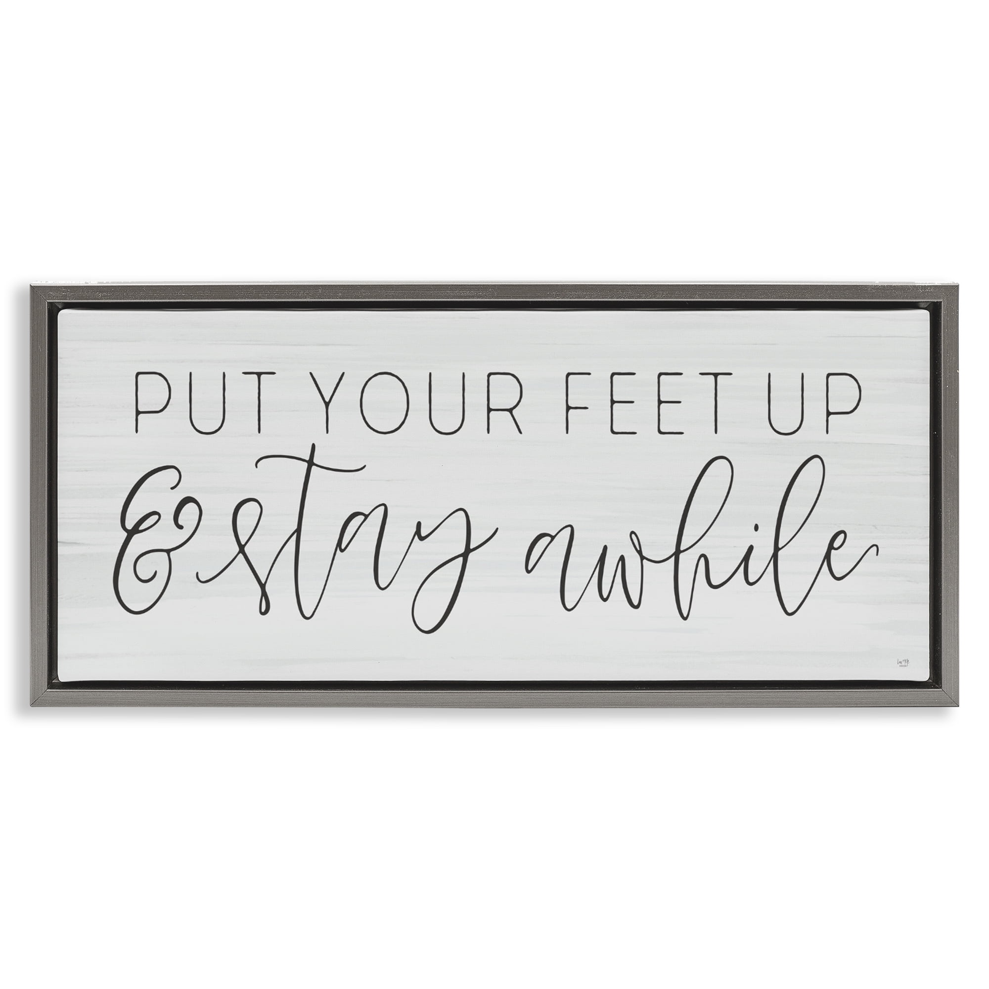Stupell Industries Put Your Feet Up Gray Framed Floater Canvas Wall Art, design by Lux + Me Designs