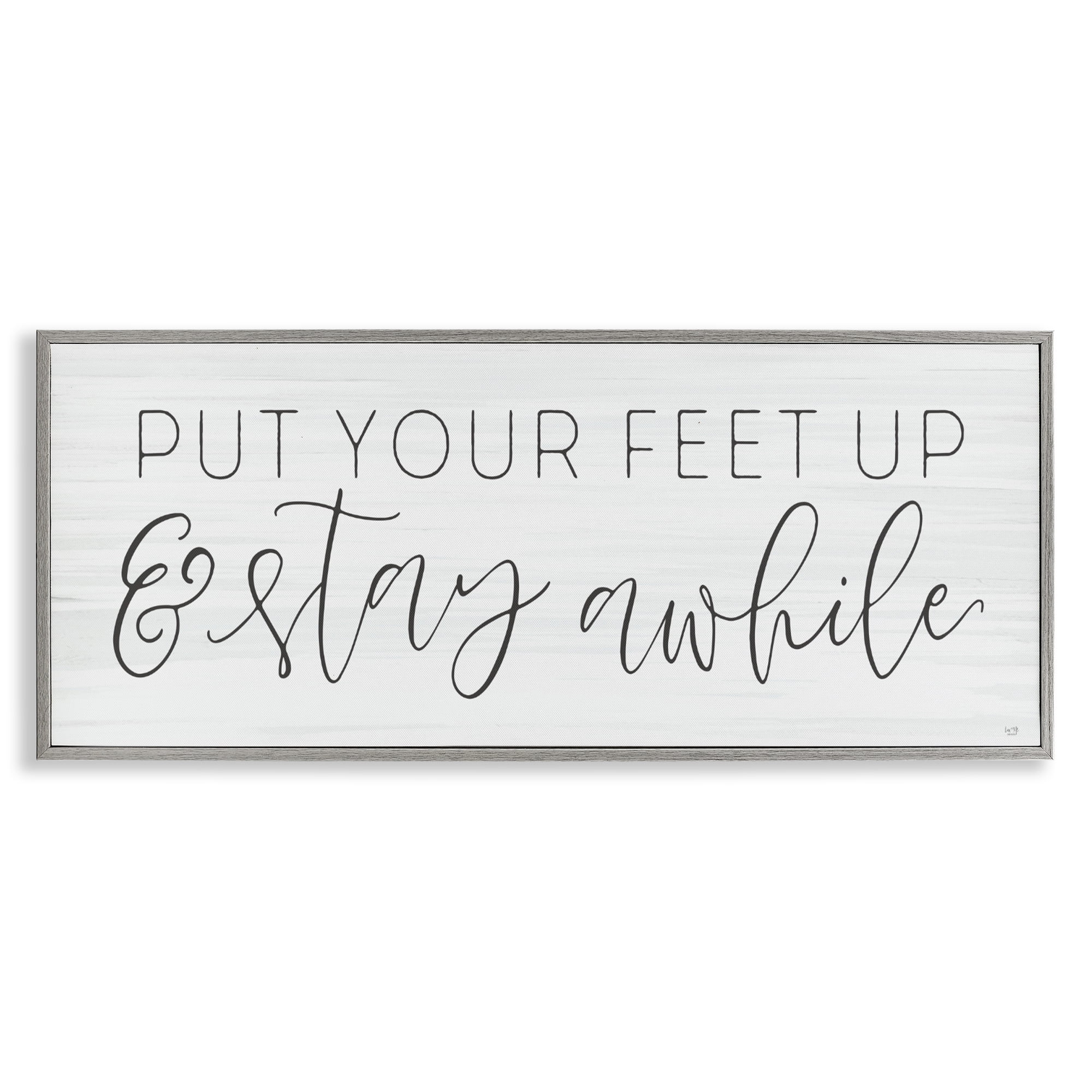 Stupell Industries Put Your Feet Up Gray Framed Giclee Art, design by Lux + Me Designs