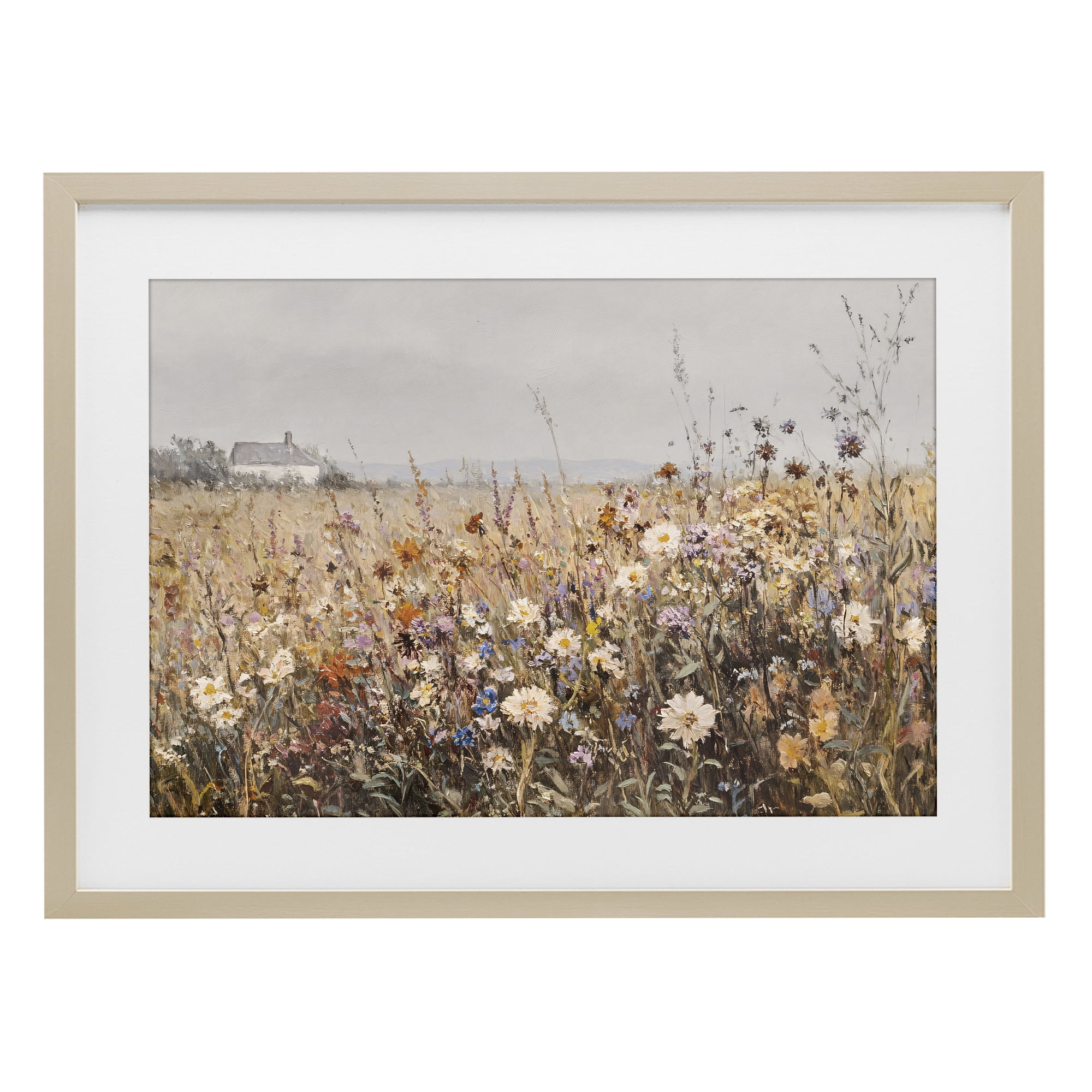 Stupell Industries Quaint Cottage Meadow Birch Framed Print Under Glass, design by Jacky Ngan