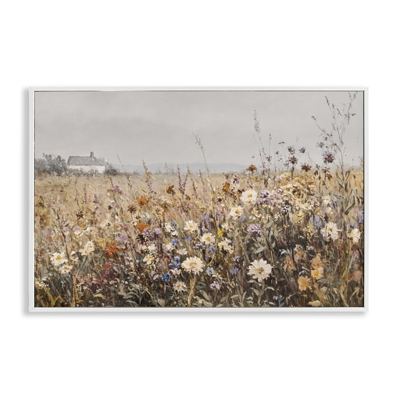 Stupell Industries Traditional Quaint Cottage Meadow White Framed Giclee Art, 18 x 12, by Jacky Ngan