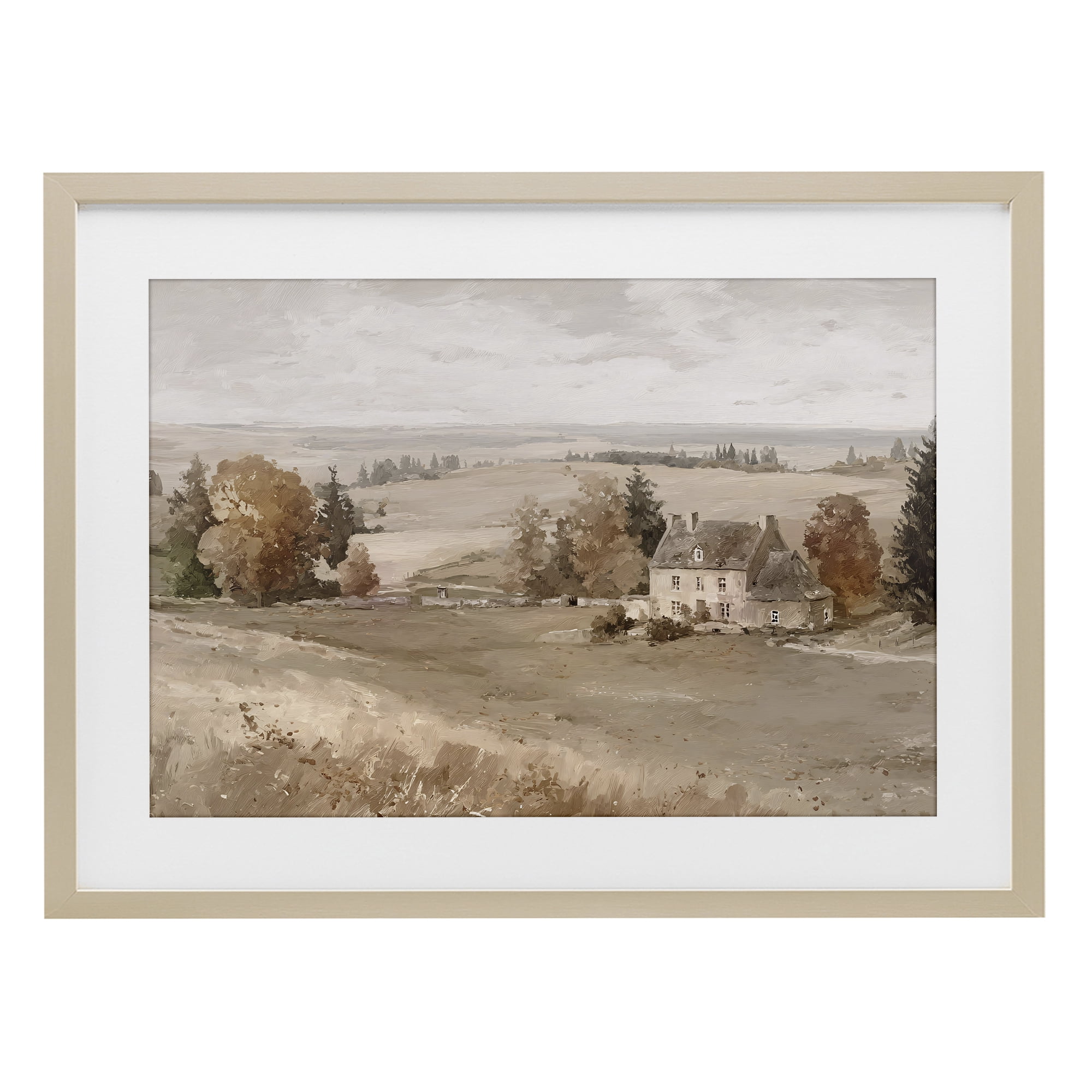 Stupell Industries Quaint Cottage in Countryside Birch Framed Print Under Glass, design by Jacky Ngan