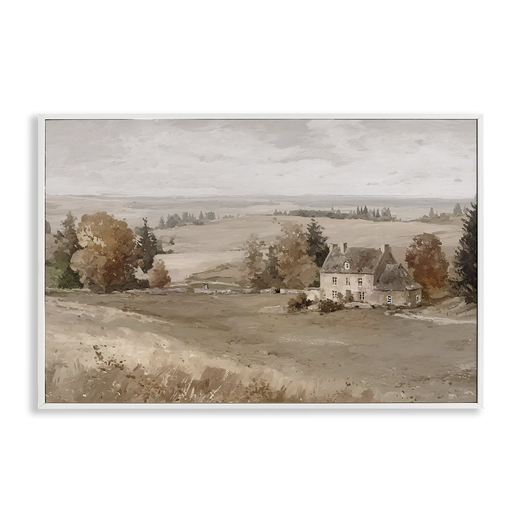 Stupell Industries Quaint Cottage in Countryside White Framed Giclee Art, design by Jacky Ngan