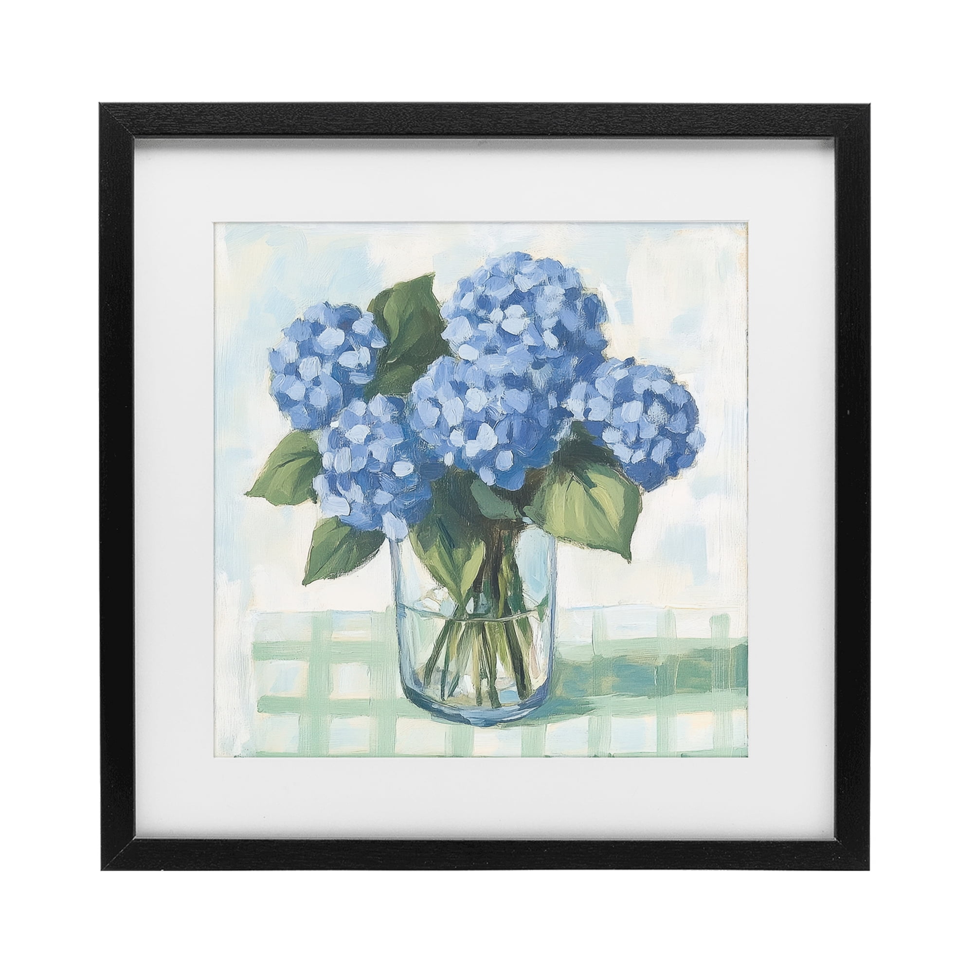 Stupell Industries Quaint Picnic Hydrangeas Black Framed Print Under Glass, design by Petal Prints Design