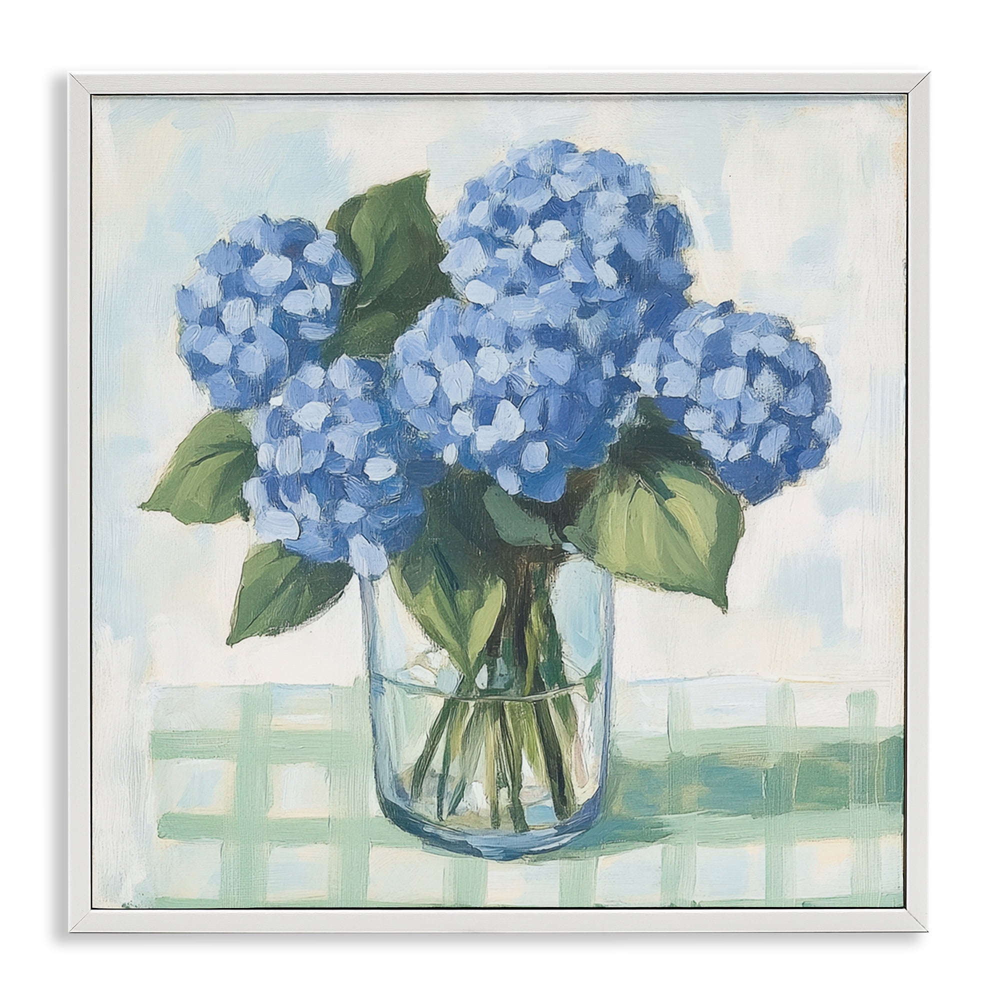 Stupell Industries Quaint Picnic Hydrangeas White Framed Giclee Art, design by Petal Prints Design