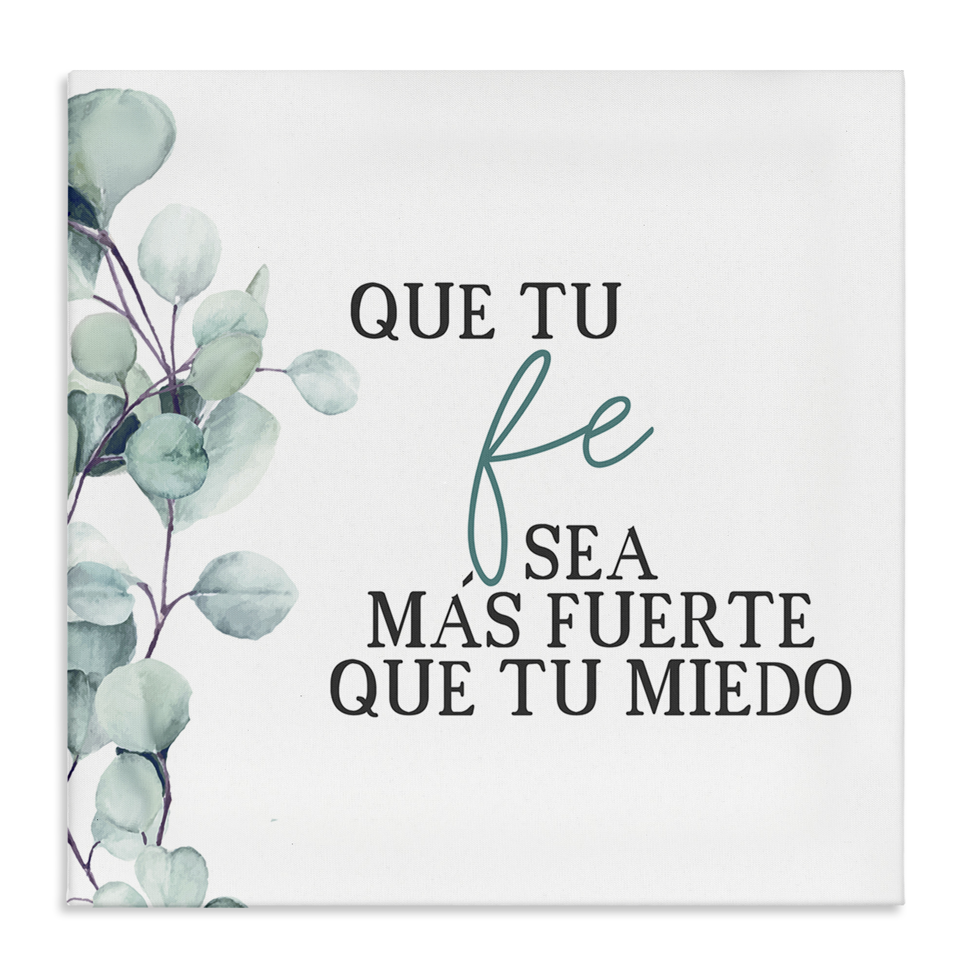 Stupell Industries Que Tu Fe Sea Más Fuerte Religious Quotes and Sayings Painting Wrapped Canvas Art Print Wall Art, 36 x 36