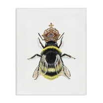 Stupell Industries Queen Bee with Crown Animals & Insects Painting Gallery Wrapped Canvas Art Print Wall Art, 16 x 20