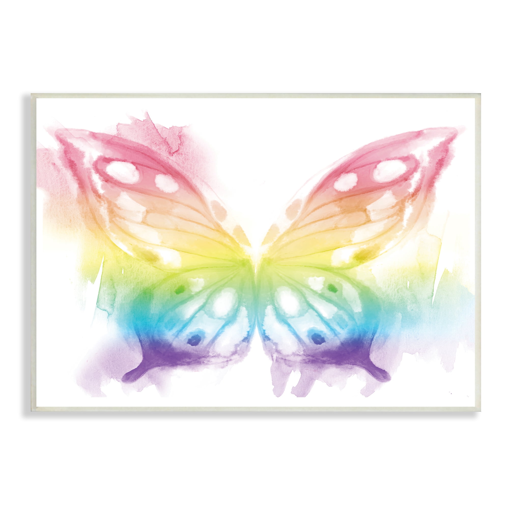 Stupell Industries Queen Butterfly Wings Kid's Rainbow Ombre Pattern Animals & Insects Painting Unframed Art Print Wall Art, 10 x 15