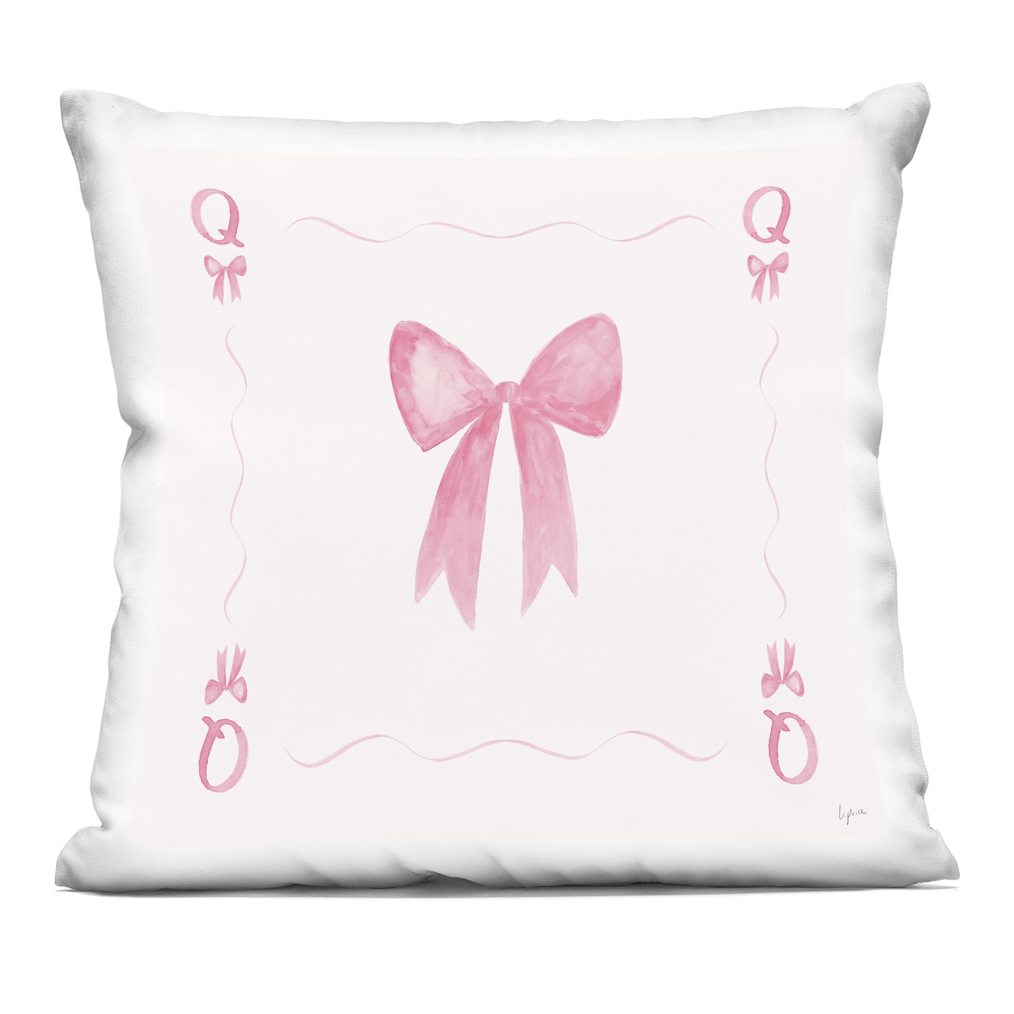 Stupell Industries Queen Of Bows Card Decorative Printed Throw Pillow, design by Lucille Price